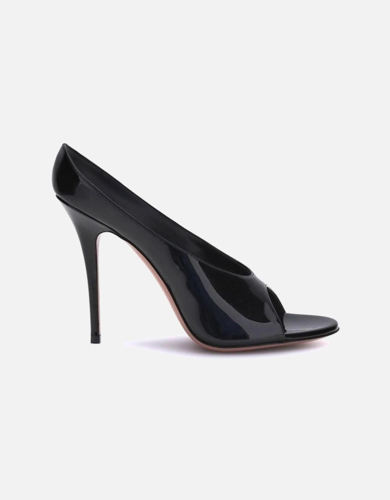 Patent Leather Stiletto Heel Sandals Women - Black Pumps