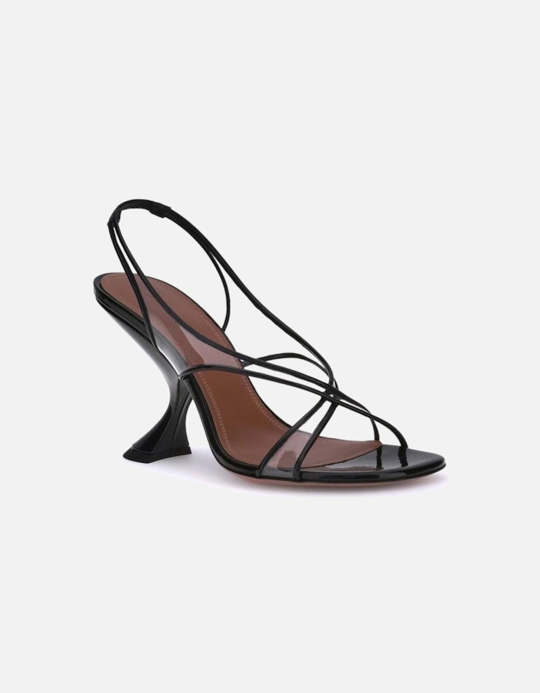Transparent PVC Crisscross Geometric Heel Sandals Women - Black Pumps