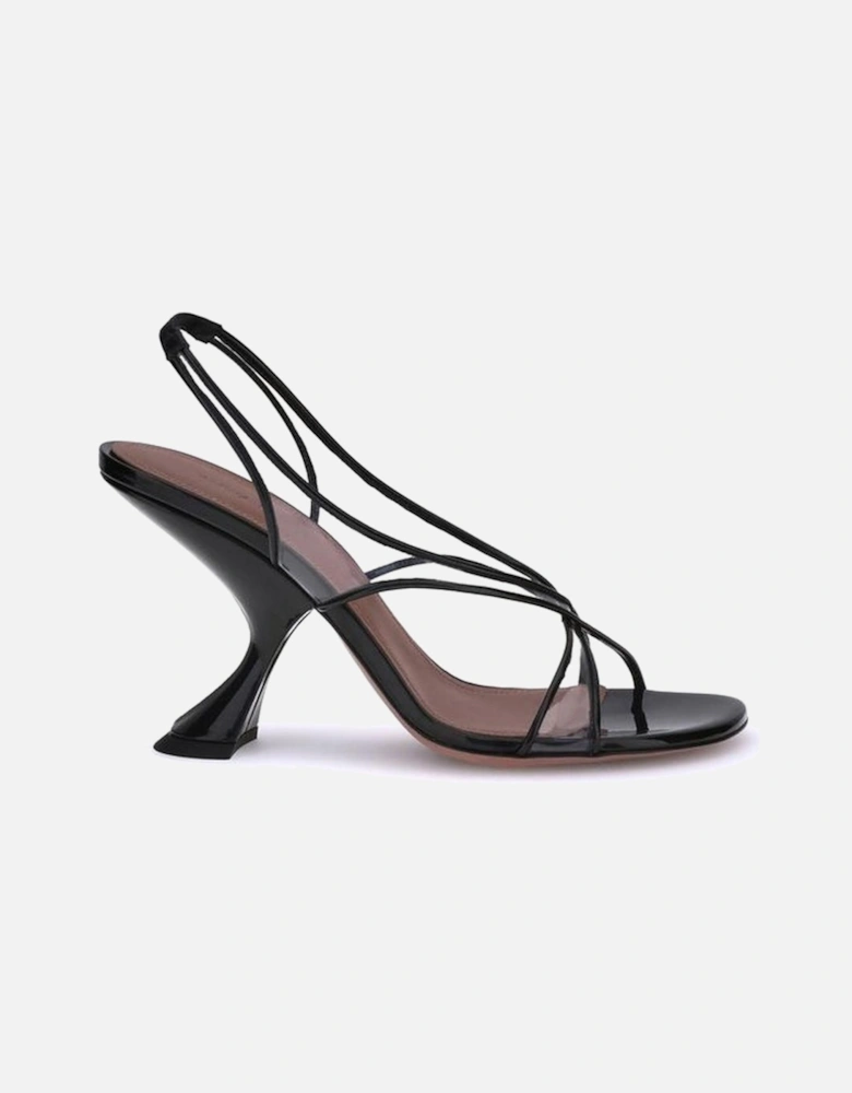 Transparent PVC Crisscross Geometric Heel Sandals Women - Black Pumps