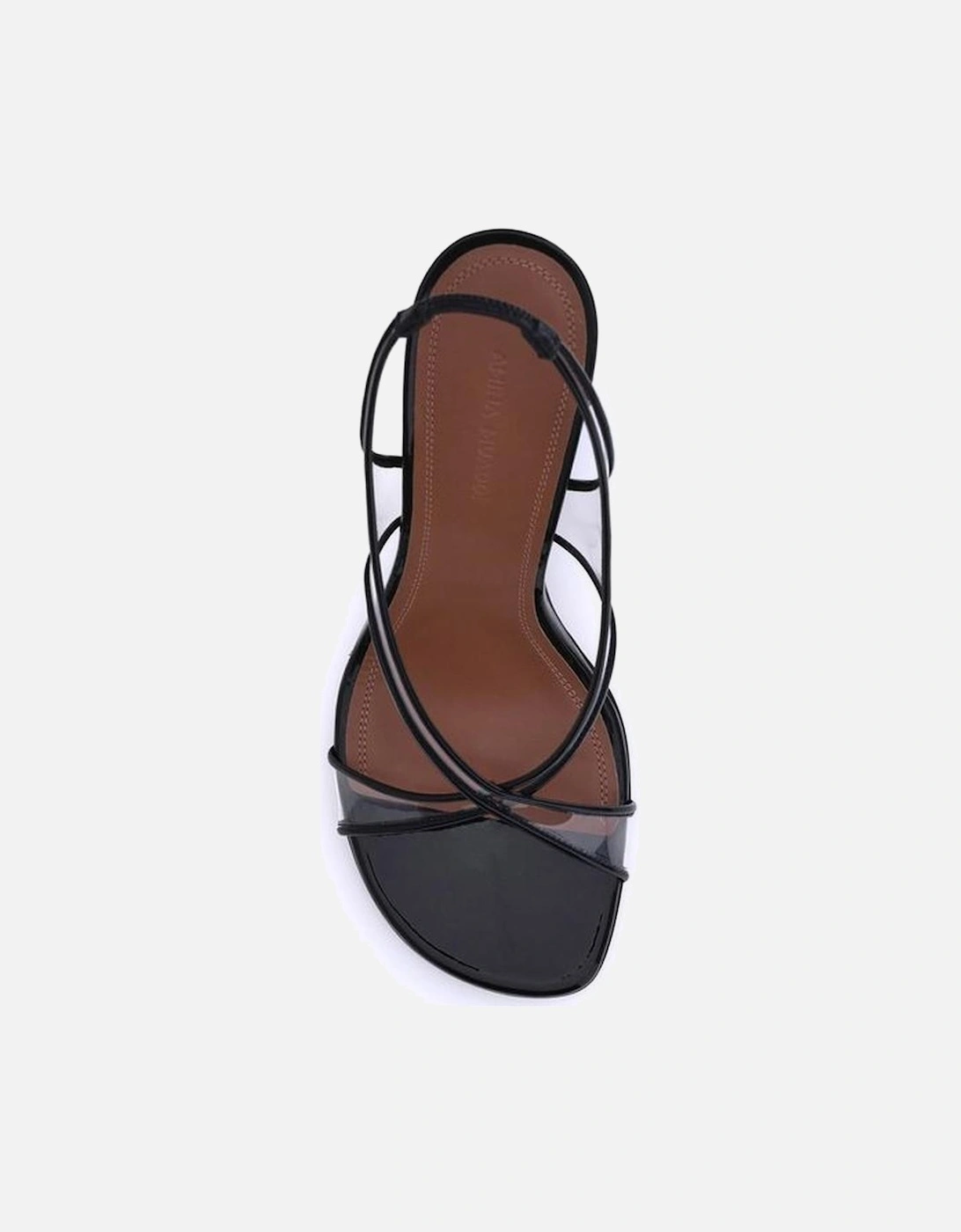 Transparent PVC Crisscross Geometric Heel Sandals Women - Black Pumps