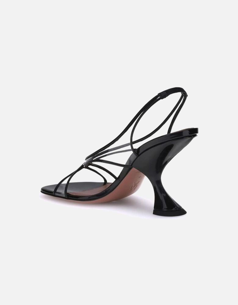 Transparent PVC Crisscross Geometric Heel Sandals Women - Black Pumps