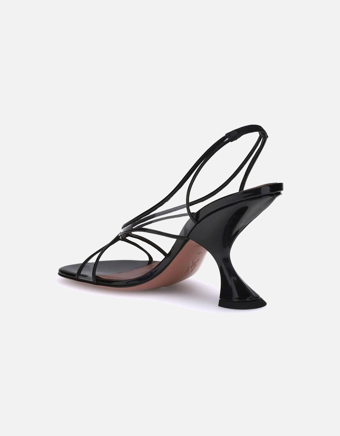 Transparent PVC Crisscross Geometric Heel Sandals Women - Black Pumps