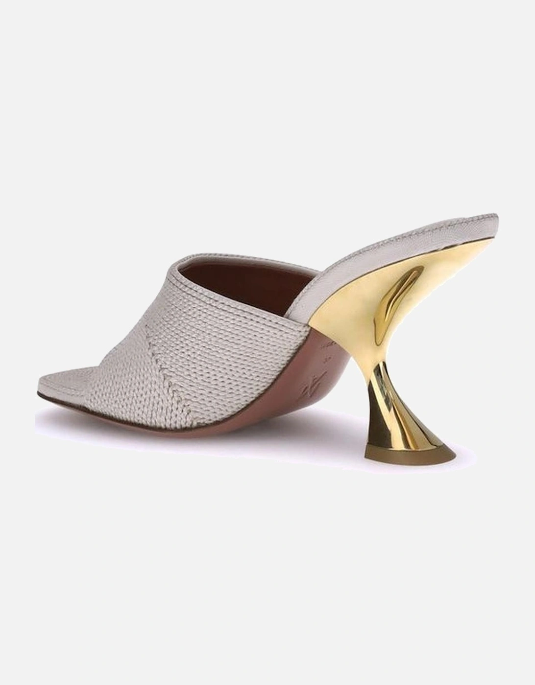 Geometric Heel Braided Strap Sandals Women - Cream Pumps