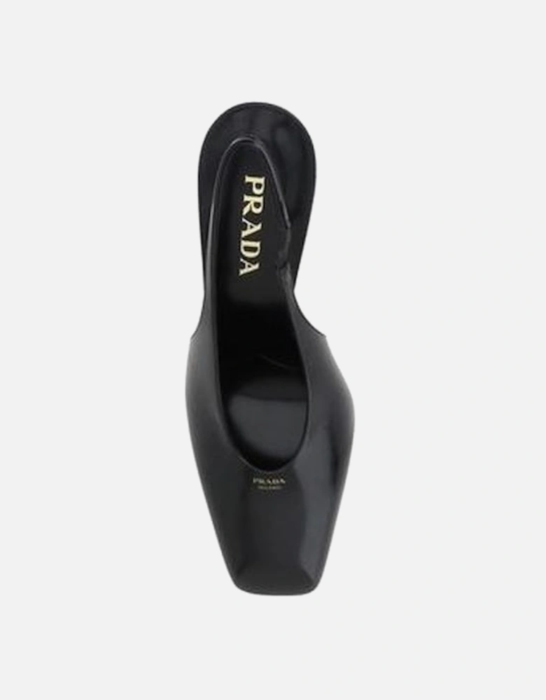 Square Toe Decollete Slingback Pumps Women - Black