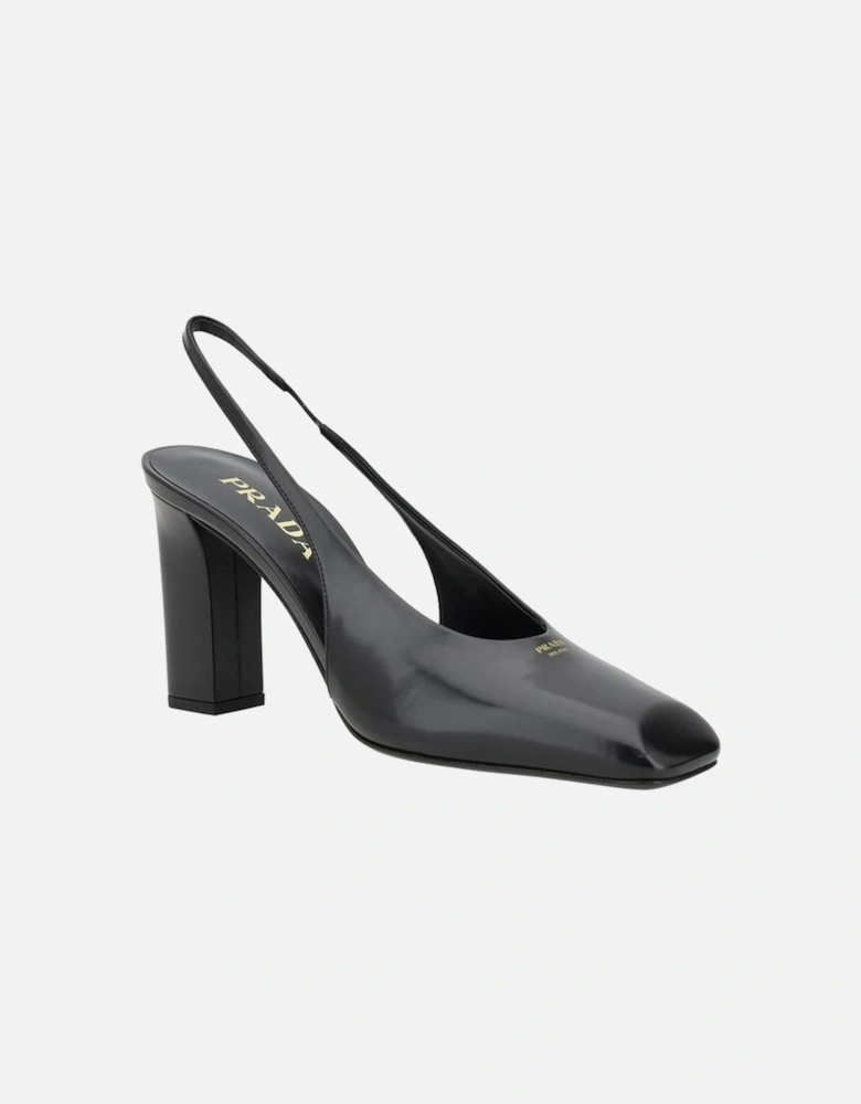 Square Toe Decollete Slingback Pumps Women - Black