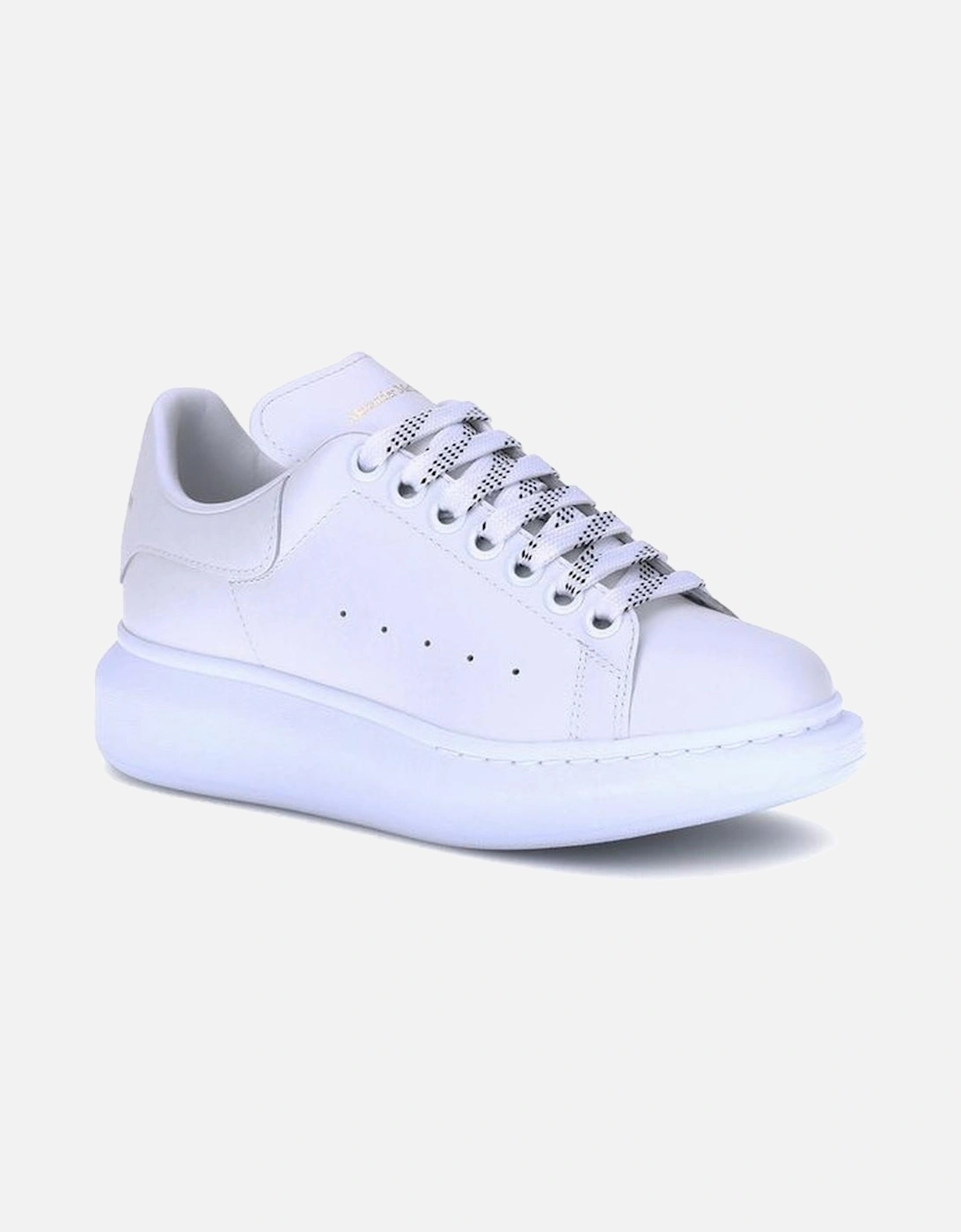 Leather Platform Sole Lace-Up Sneakers Women - White