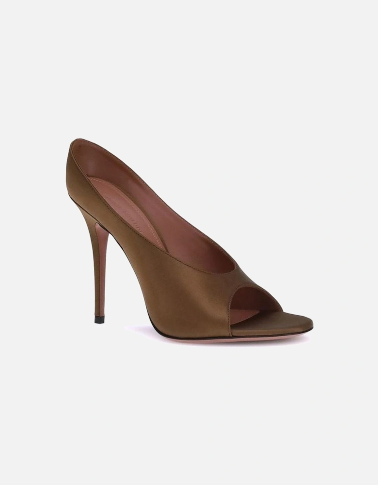 Anok Satin Stiletto Heel Open Toe Sandals Women - Brown Pumps