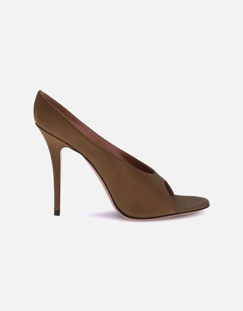 Anok Satin Stiletto Heel Open Toe Sandals Women - Brown Pumps