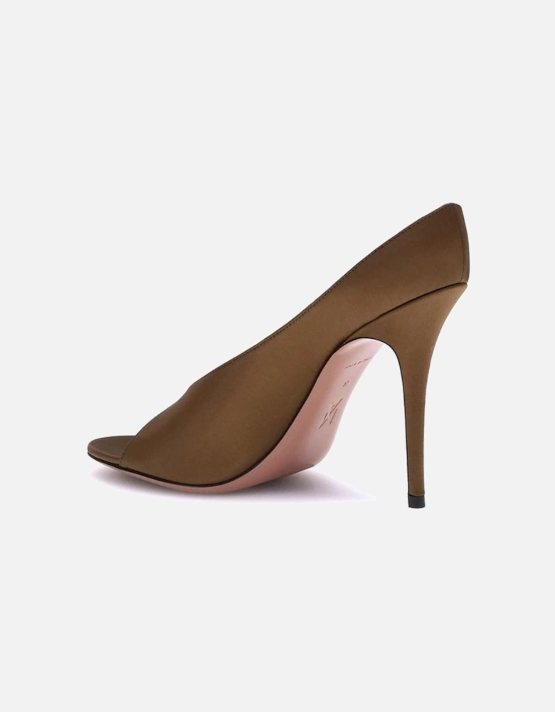 Anok Satin Stiletto Heel Open Toe Sandals Women - Brown Pumps