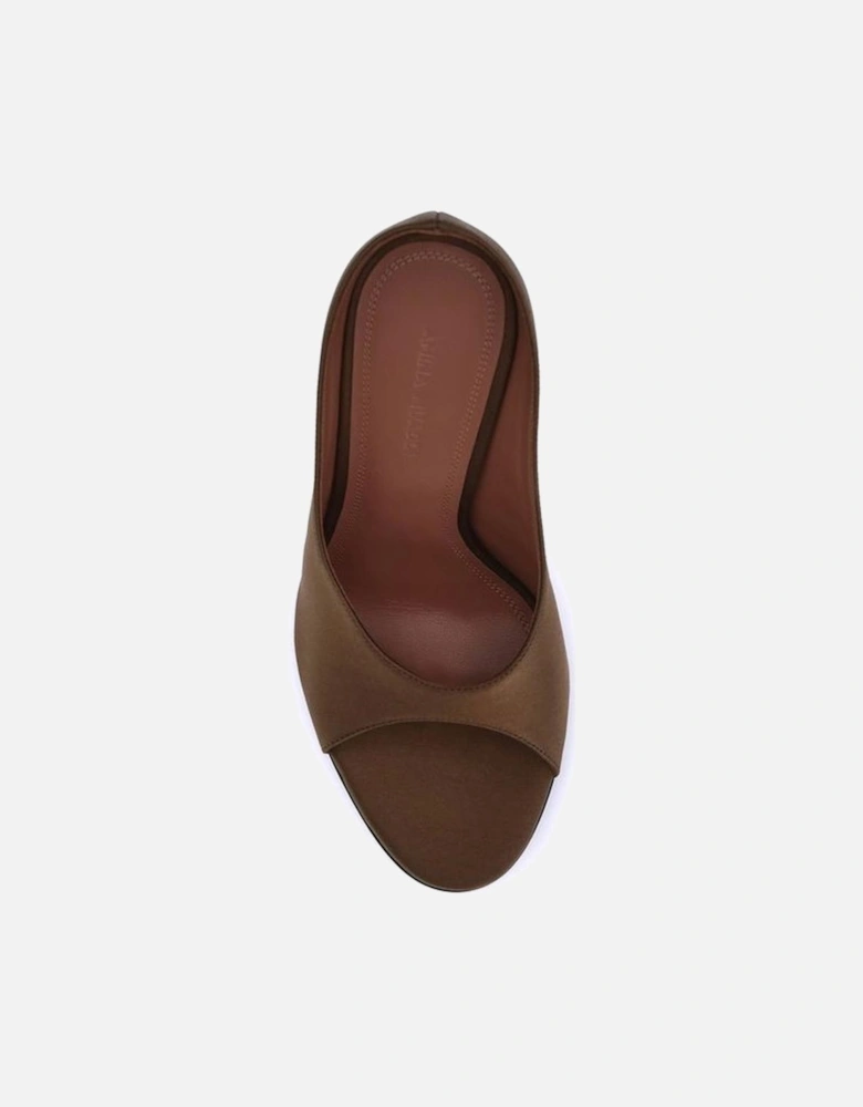 Anok Satin Stiletto Heel Open Toe Sandals Women - Brown Pumps