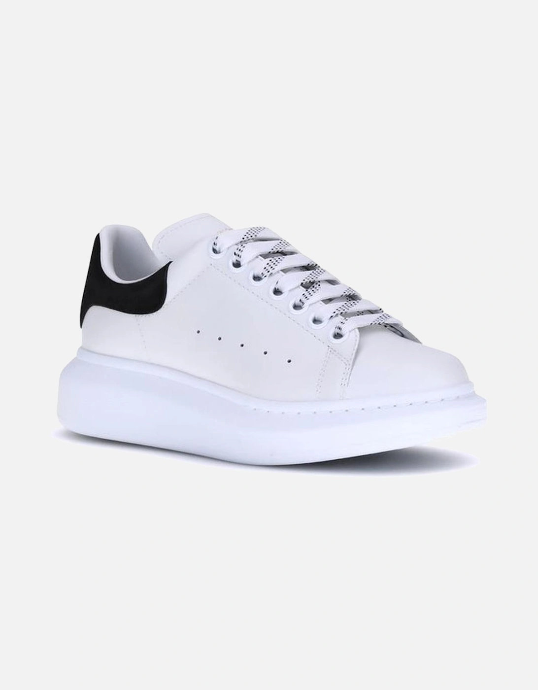 Leather Platform Sole Sneakers with Logo Details Women - White