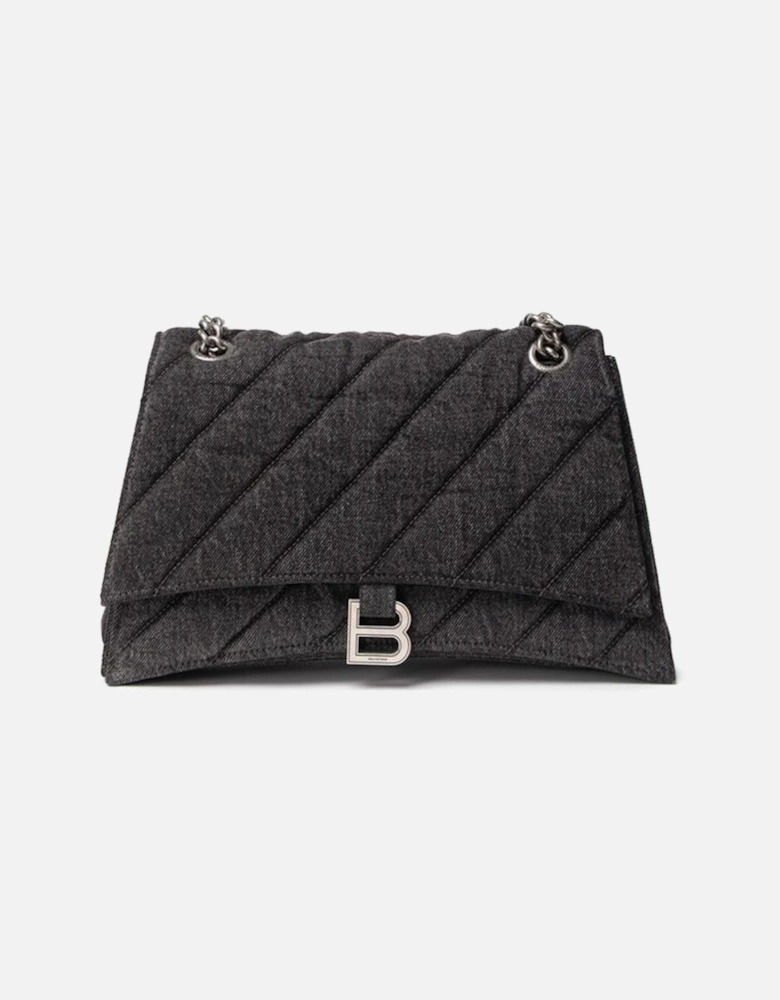 Crush Medium Denim Shoulder Bag Women - Black T-Shirts