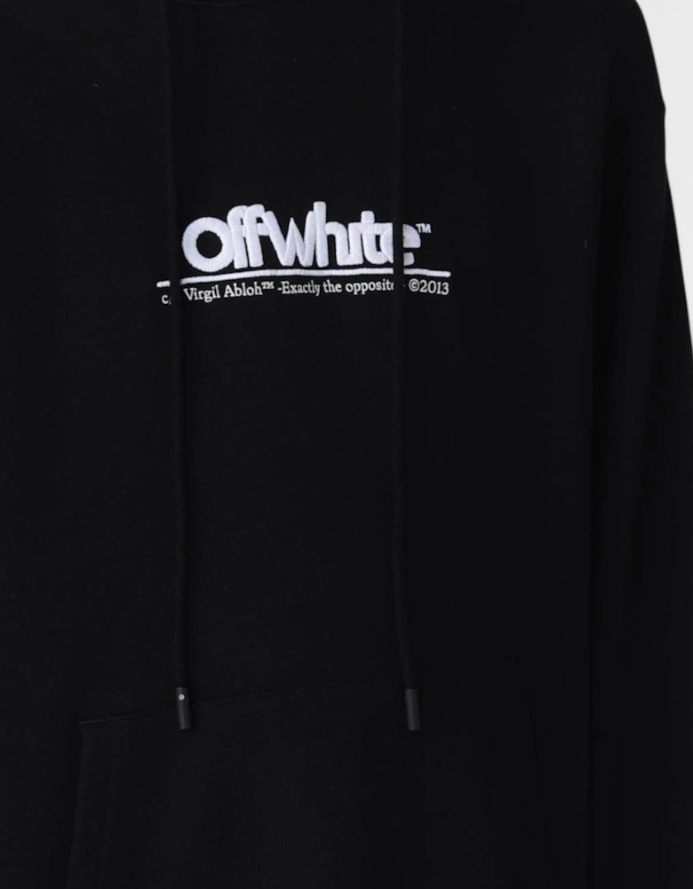Chunky Logo Slim Hoodie Black White