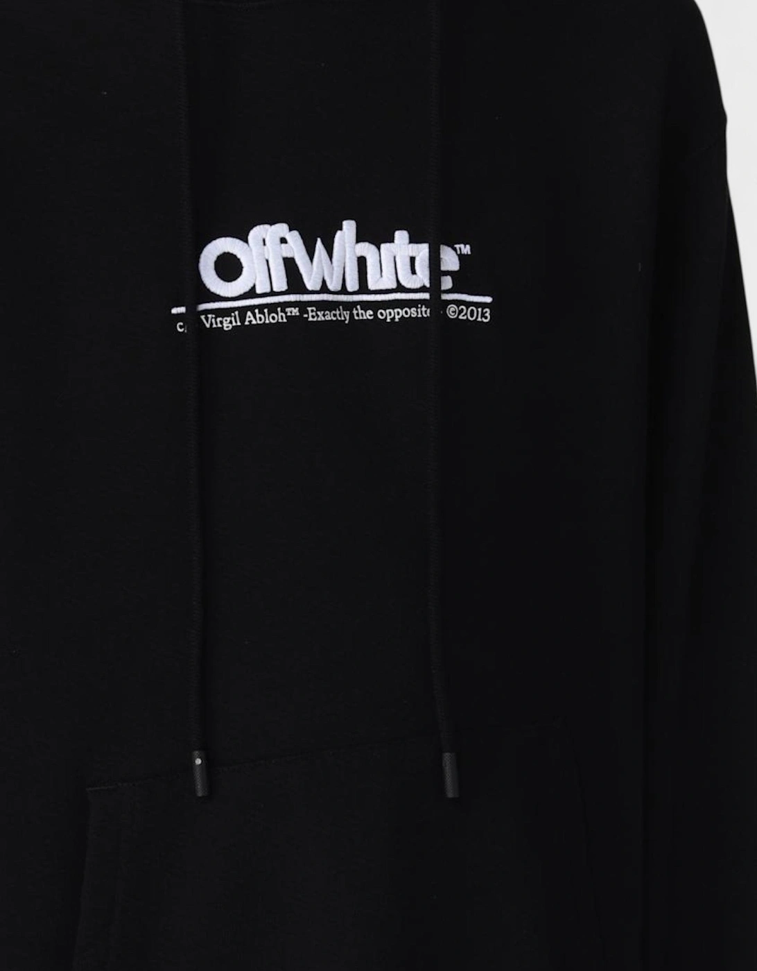 Chunky Logo Slim Hoodie Black White