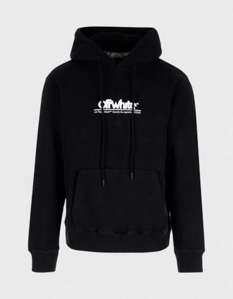 Chunky Logo Slim Hoodie Black White