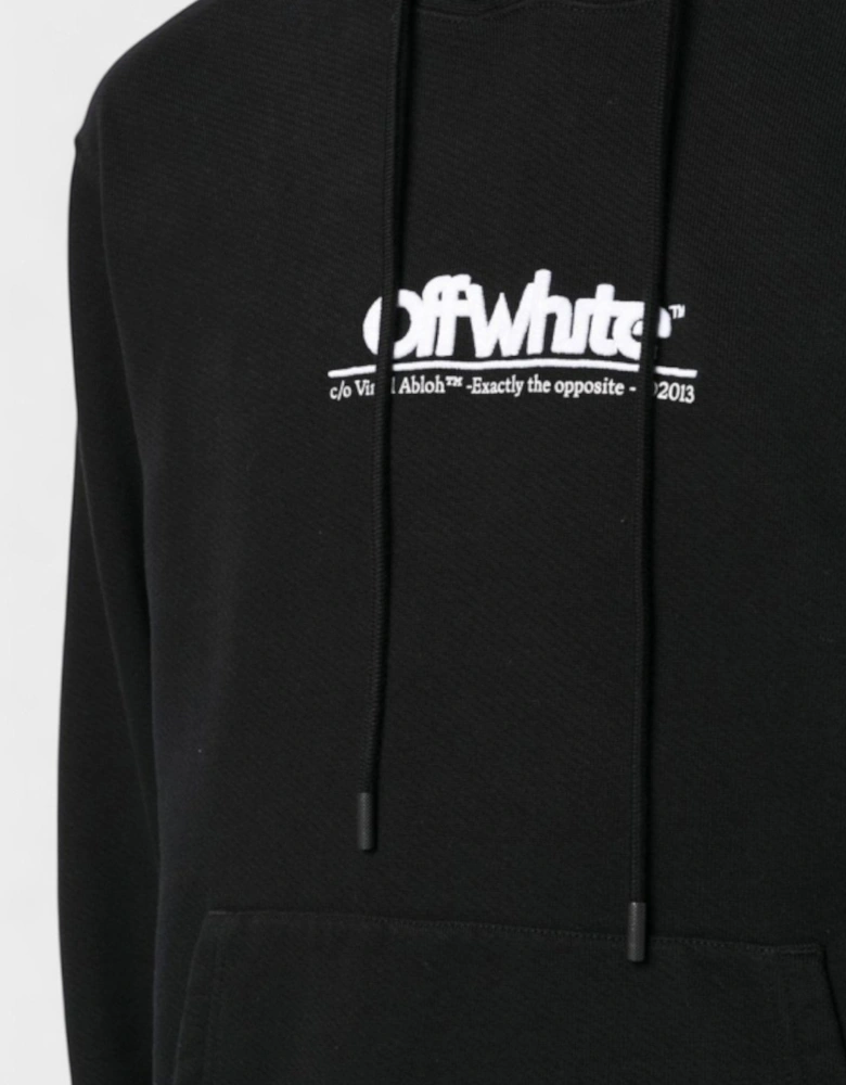 Chunky Logo Slim Hoodie Black White
