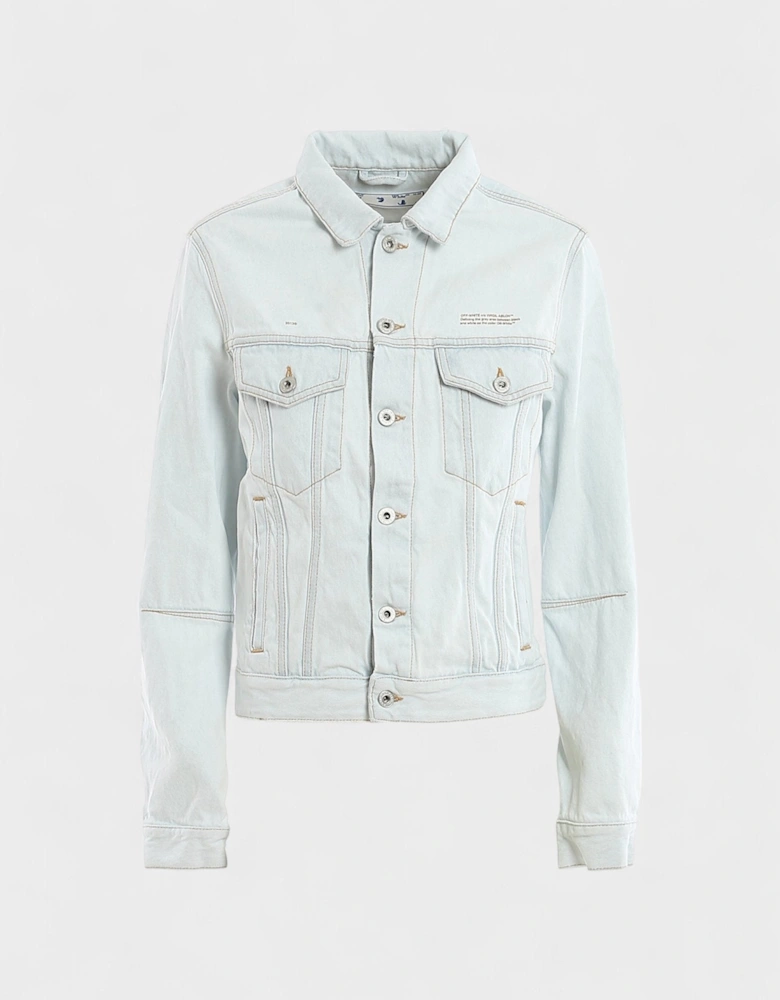 Open Back Denim Jacket Light Blue