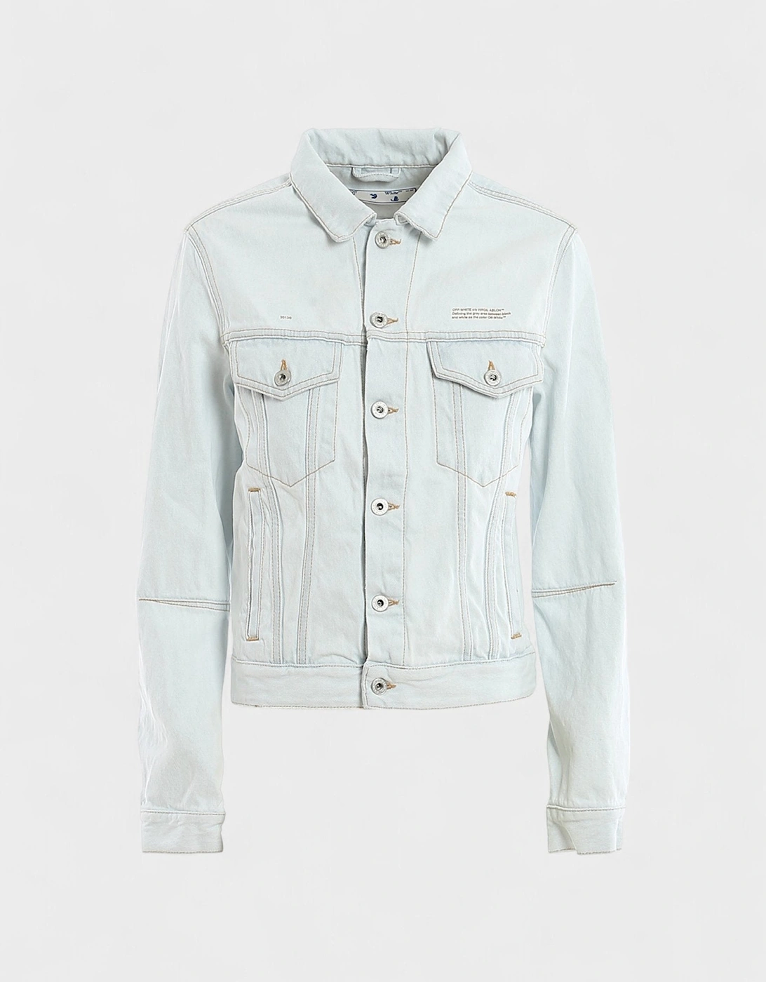 Off-White Women's Blue Open Back Denim Jacket Light - Size 10/8