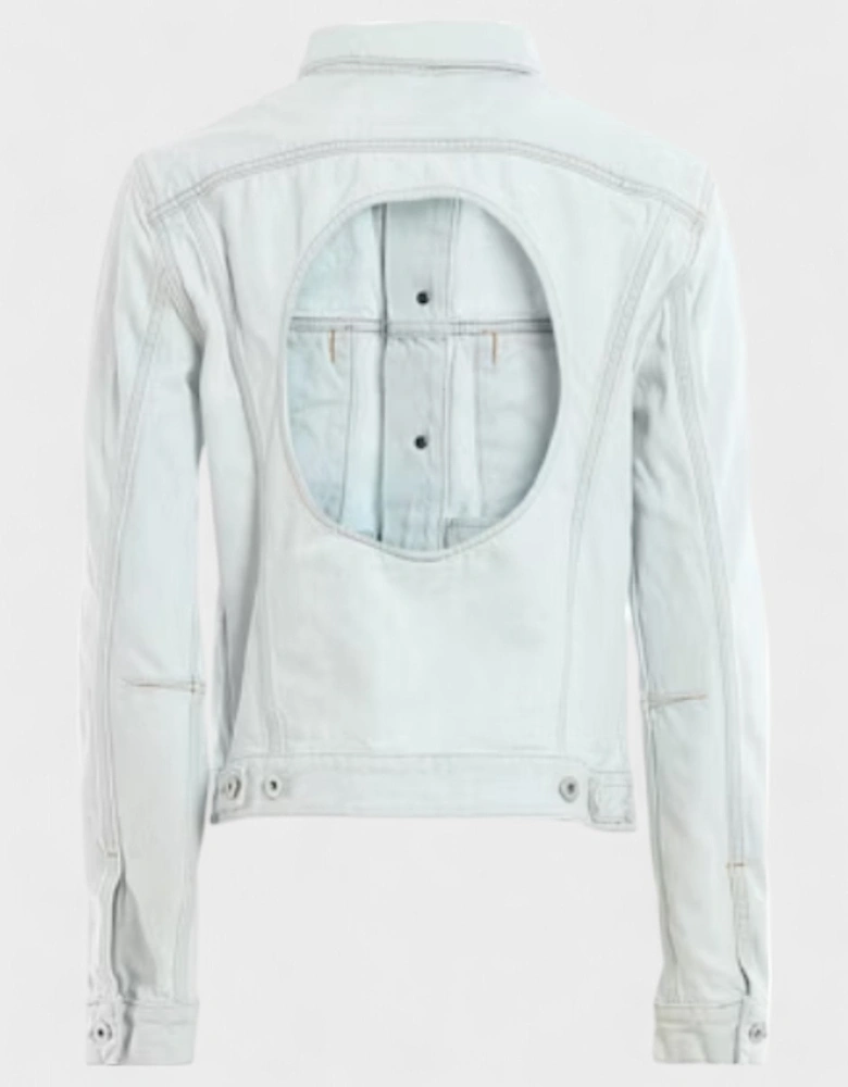 Open Back Denim Jacket Light Blue