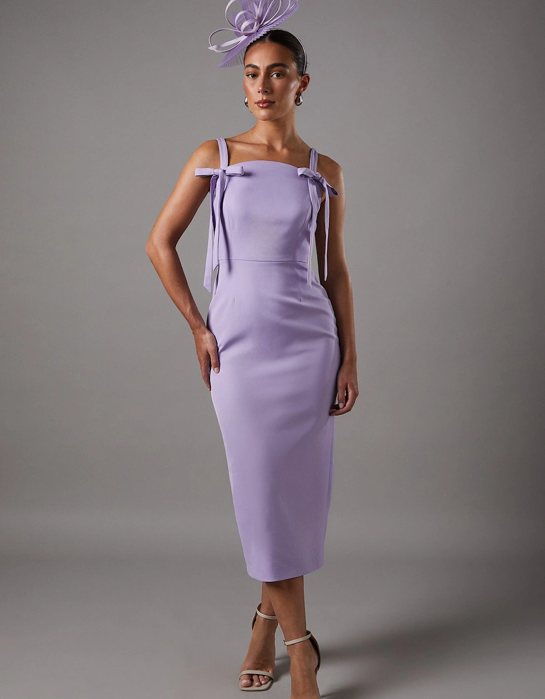 Bow Detail Strappy Pencil Dress, 2 of 1