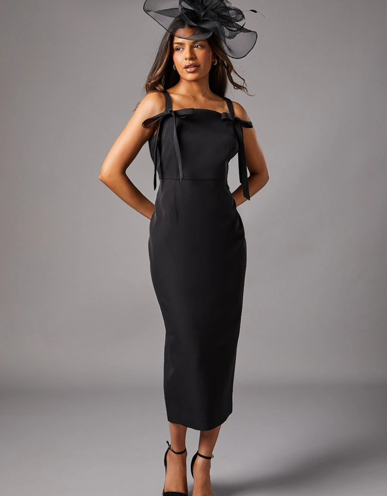 Petite Bow Detail Strappy Pencil Dress