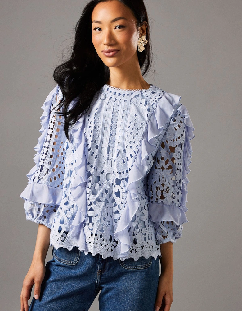 Lace Frill Sleeve Top