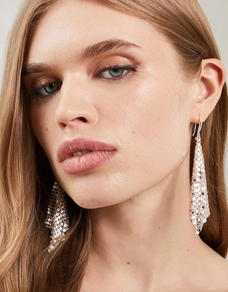 Statement Chainmail Triangle Drop Earrings