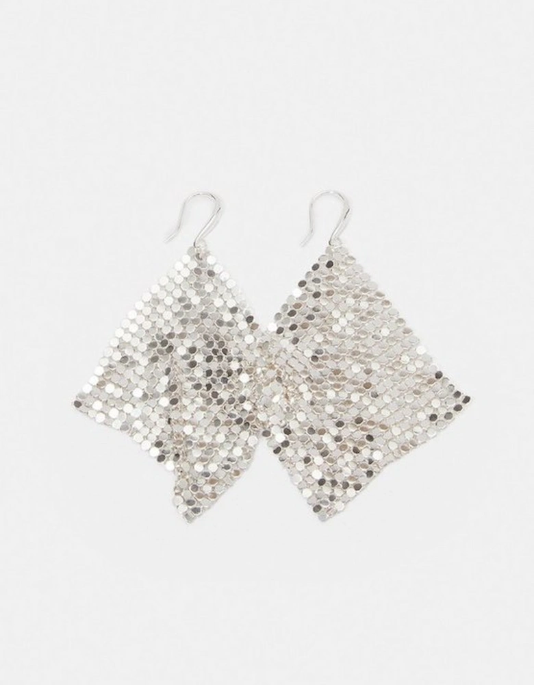 Statement Chainmail Triangle Drop Earrings