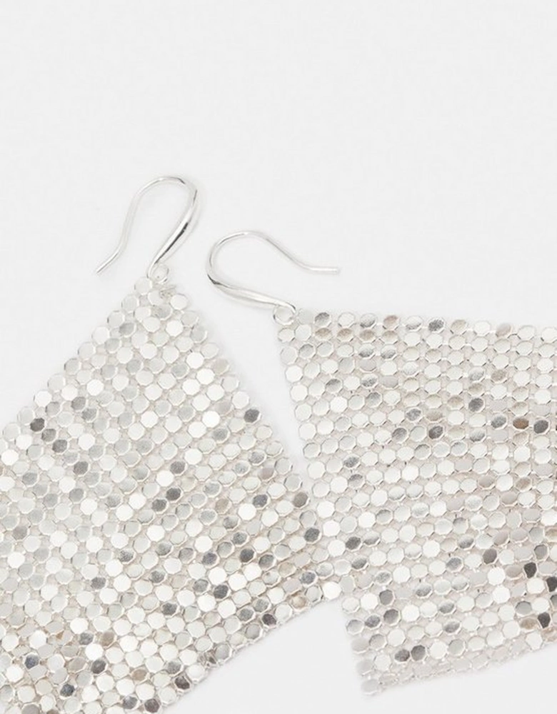 Statement Chainmail Triangle Drop Earrings