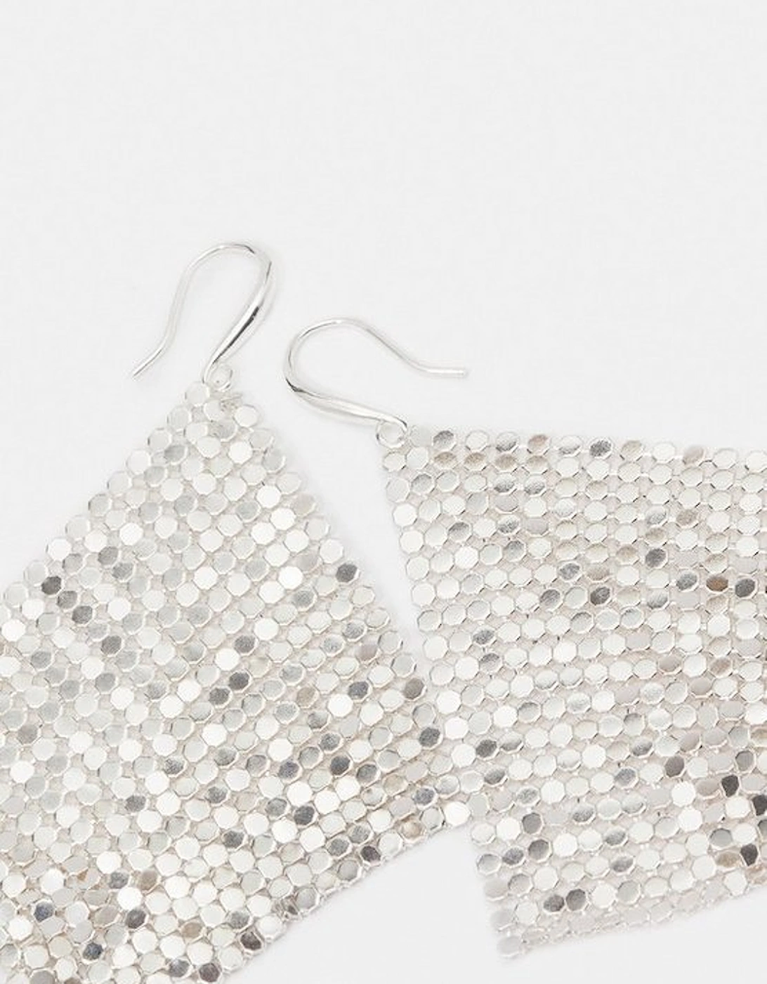 Statement Chainmail Triangle Drop Earrings