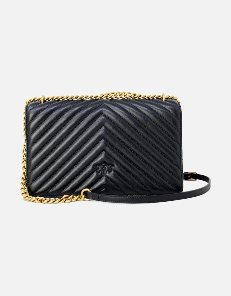 Black Shoulder Bag with Clip Fastening Women