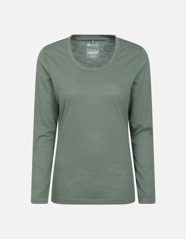 Womens/Ladies Agra Slub Long-Sleeved Top