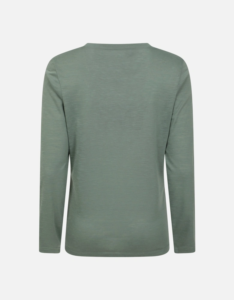 Womens/Ladies Agra Slub Long-Sleeved Top