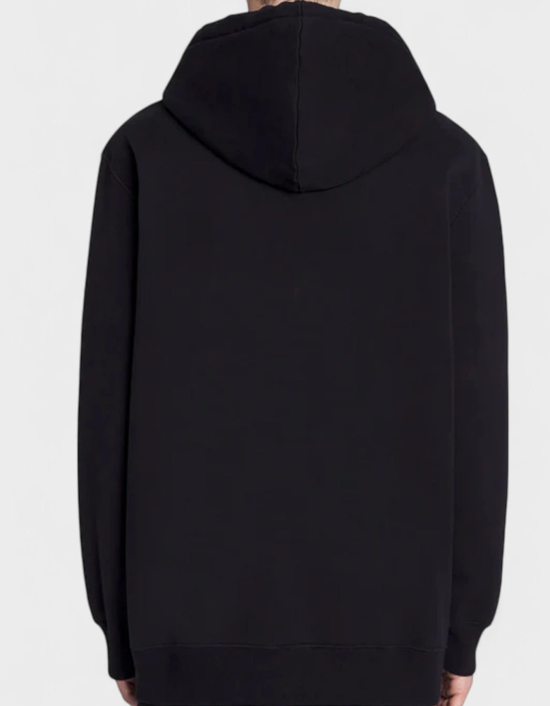 Embroidered Loose Logo Hoodie Black
