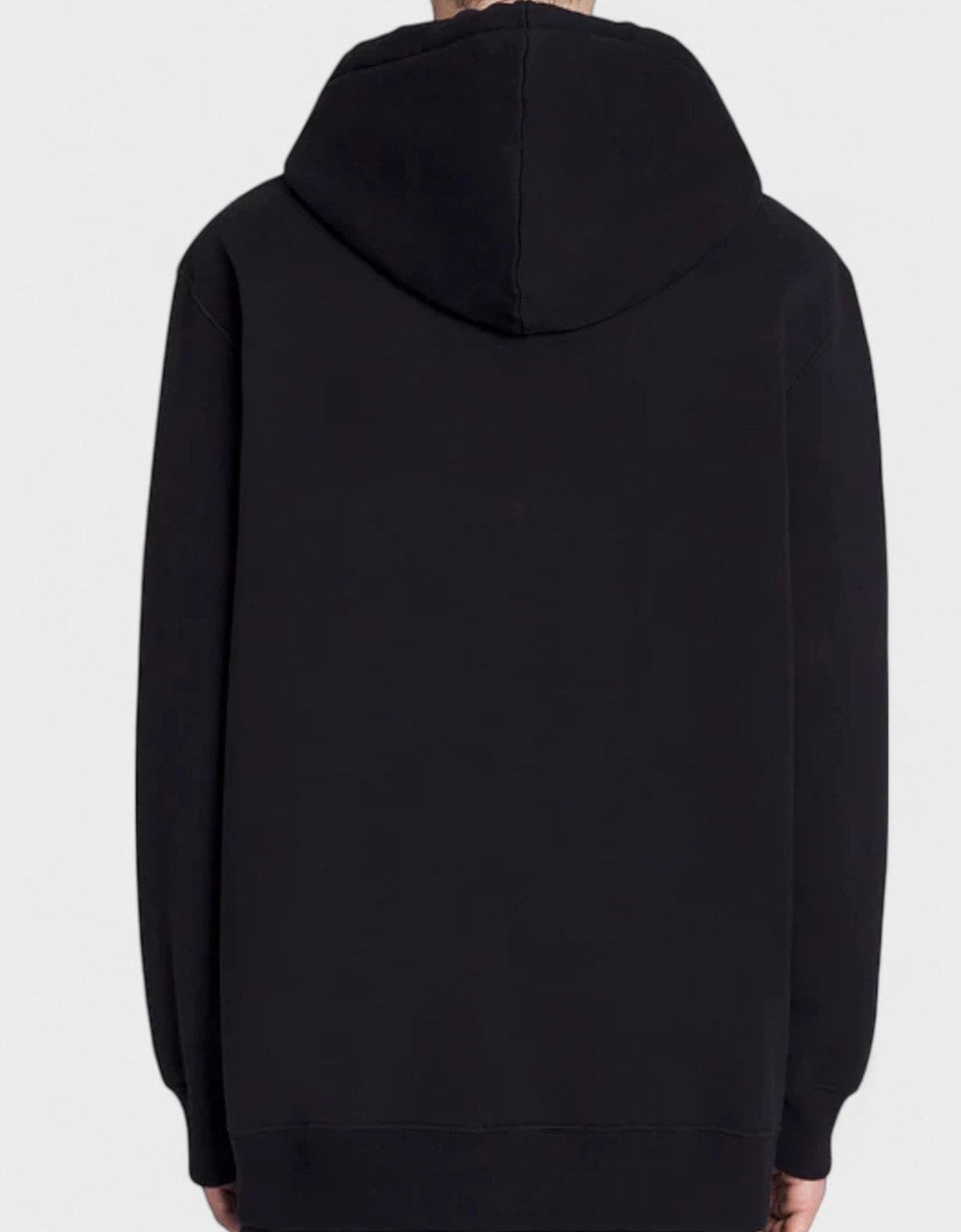 Embroidered Loose Logo Hoodie Black