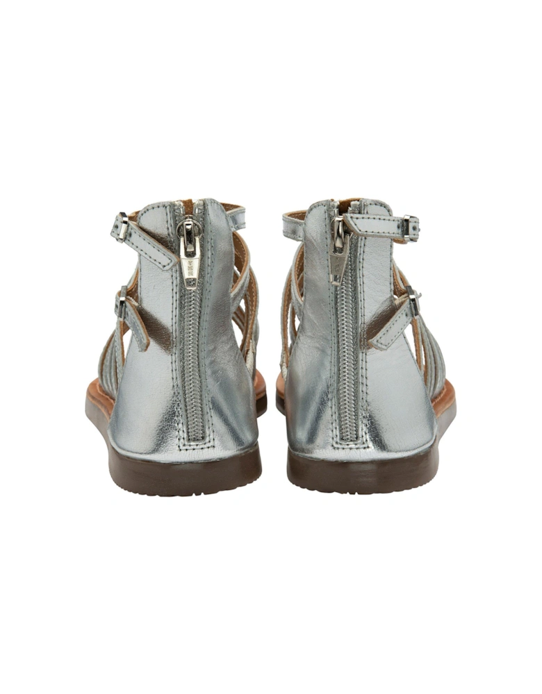 Etton Flat Sandals - Silver Foil