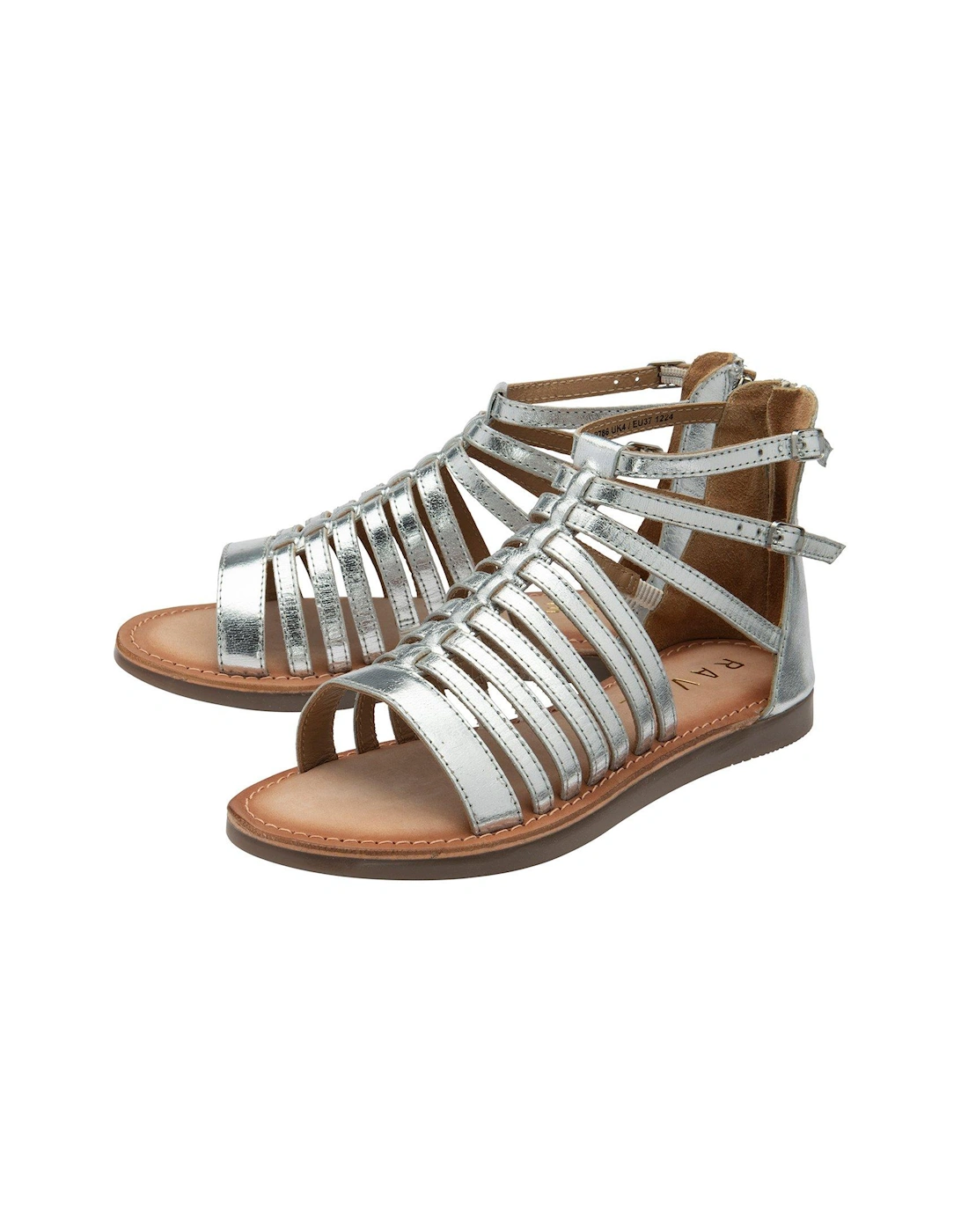 Etton Flat Sandals - Silver Foil
