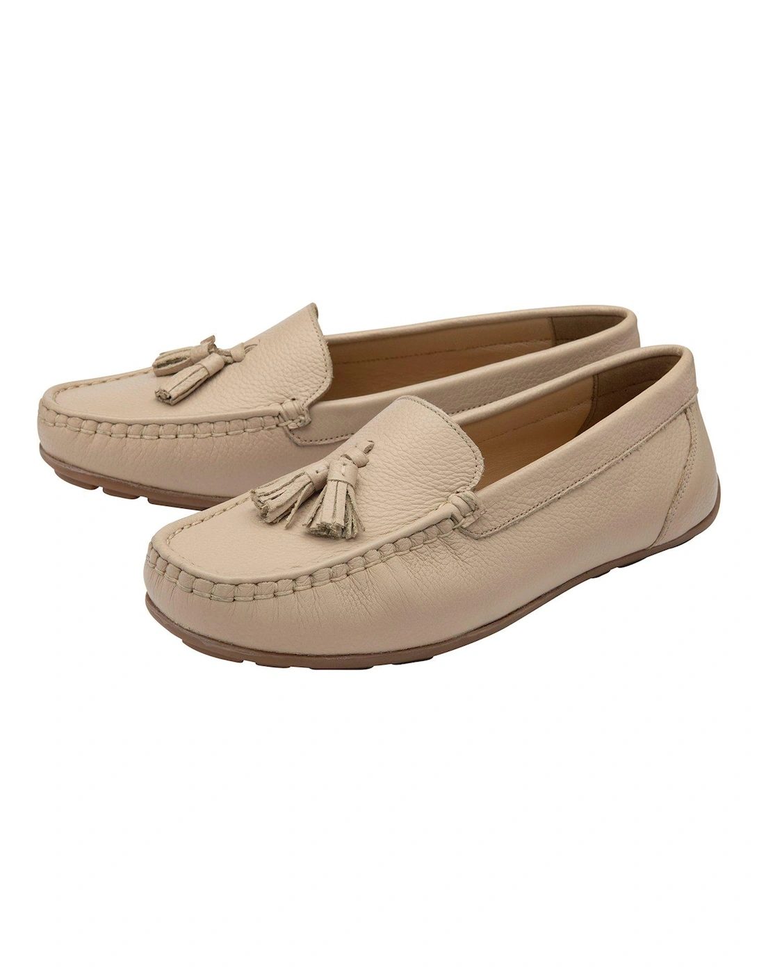 Bute Loafers - Beige Leather