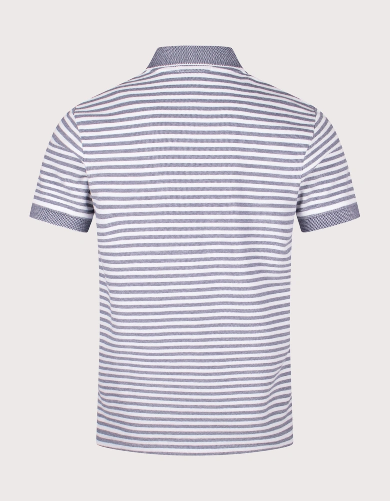 Custom Slim Fit Striped Mesh Polo Shirt