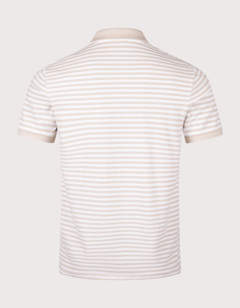 Custom Slim Fit Striped Mesh Polo Shirt