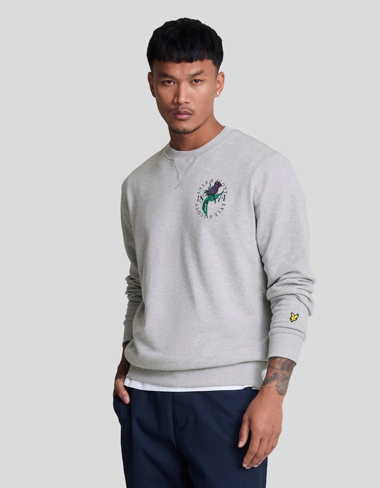 Thistle Flora Printed Crewneck Sweatshirt
