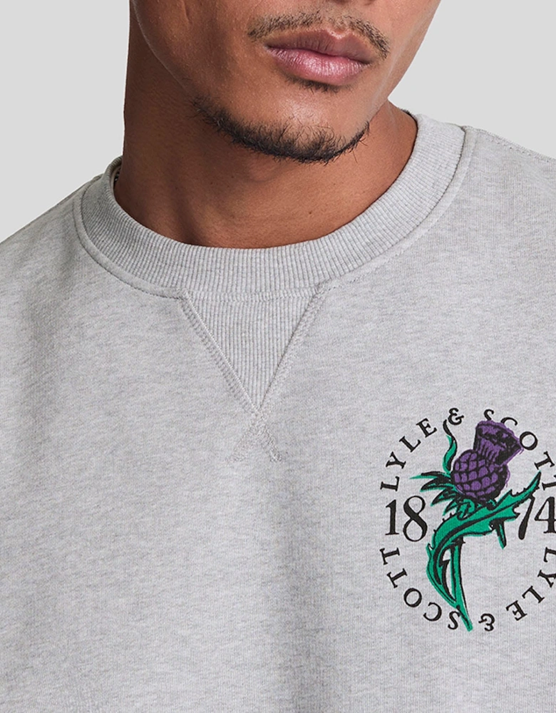 Thistle Flora Printed Crewneck Sweatshirt