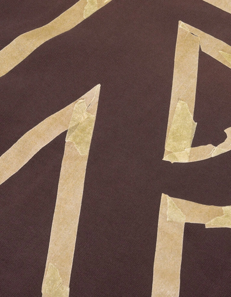 Masking Tape Initial Zipped Hoodie Cedar Brown