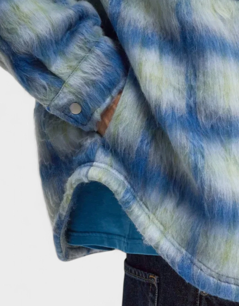 Textured Wool Overshirt Electric Blue