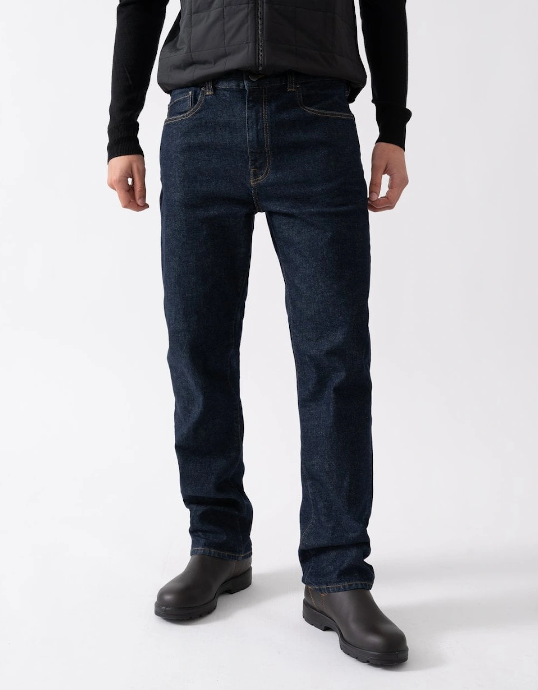 B69 Mens Rinsed Denim Jeans - Indigo, 2 of 1
