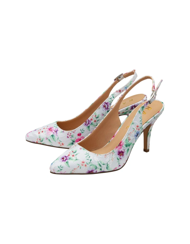 Kavan Heeled Shoes - White Floral