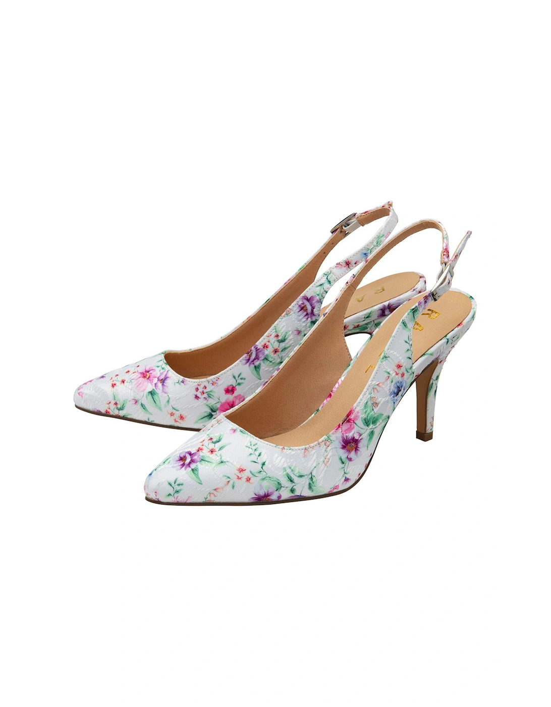 Kavan Heeled Shoes - White Floral