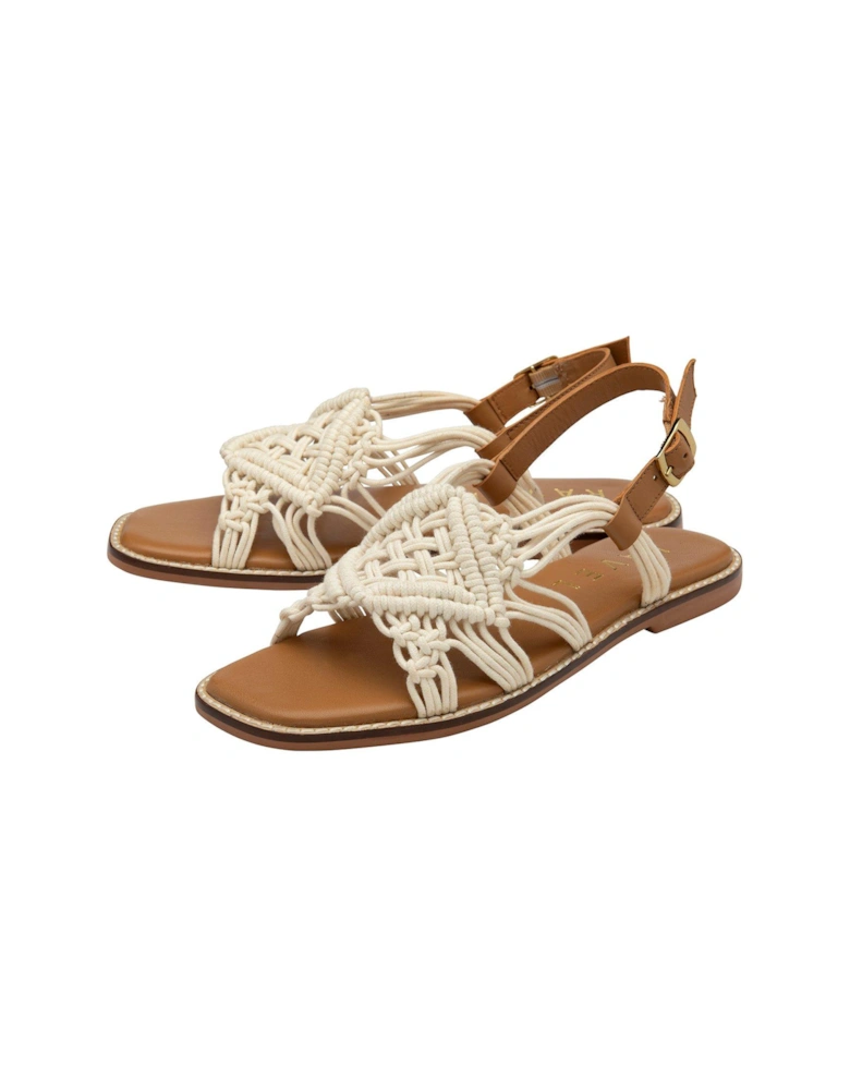 Elrig Flat Sandals - Cream