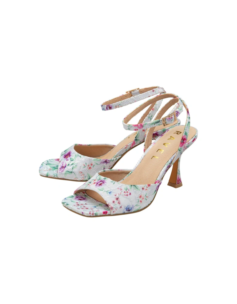 Holms Heeled Sandals - White Floral