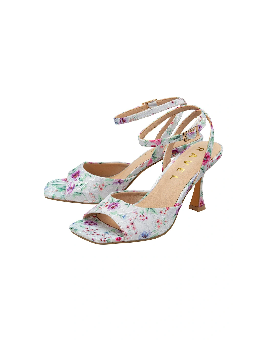 Holms Heeled Sandals - White Floral